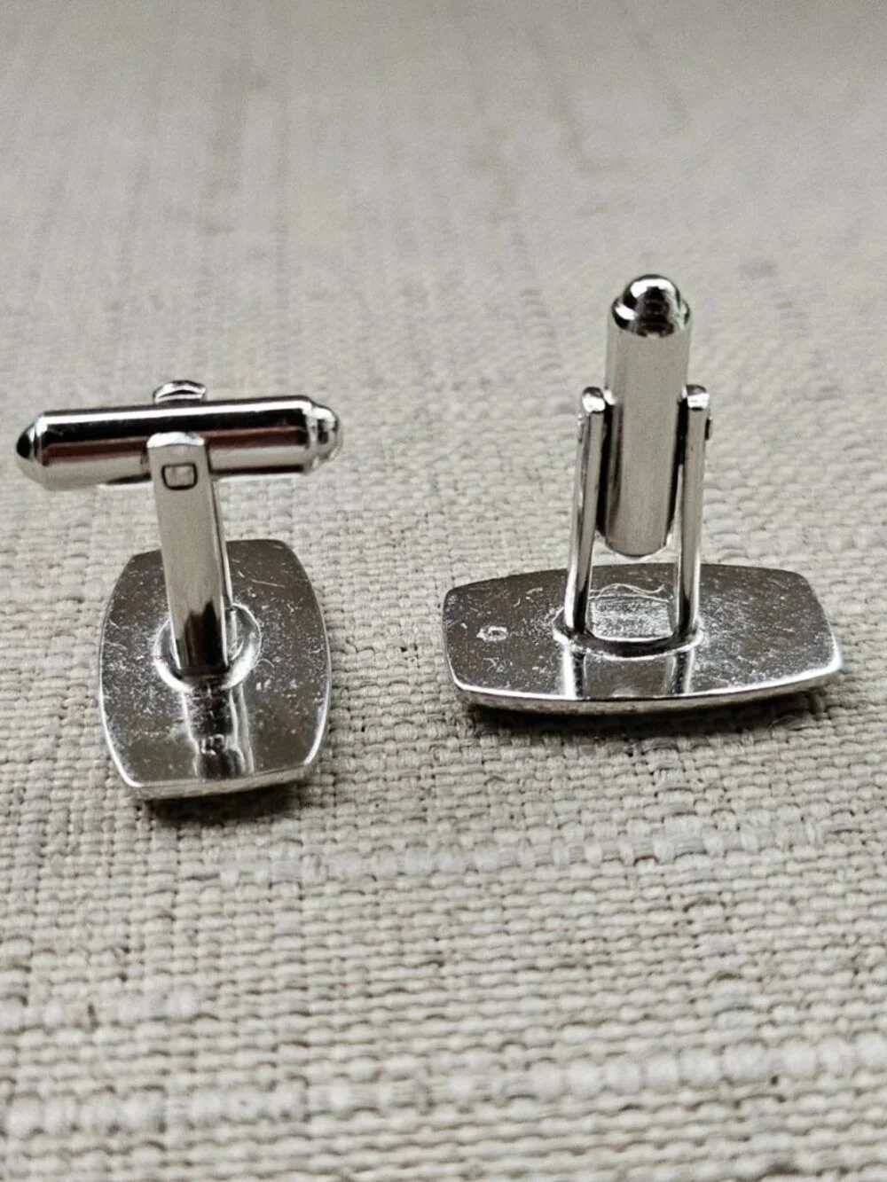 Vintage Hickok Men Cuff Links Silver Tone Shirt Cufflinks Stud Made in USA
